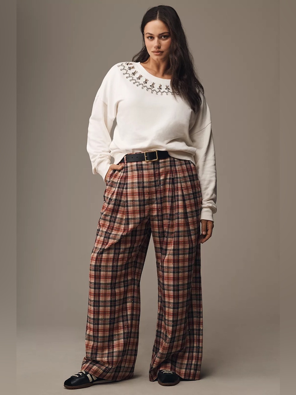 NWT! Anthropologie The Avery Sparkle Pleated Wide-Leg Trousers by Maeve 🏠 - Picture 3 of 7